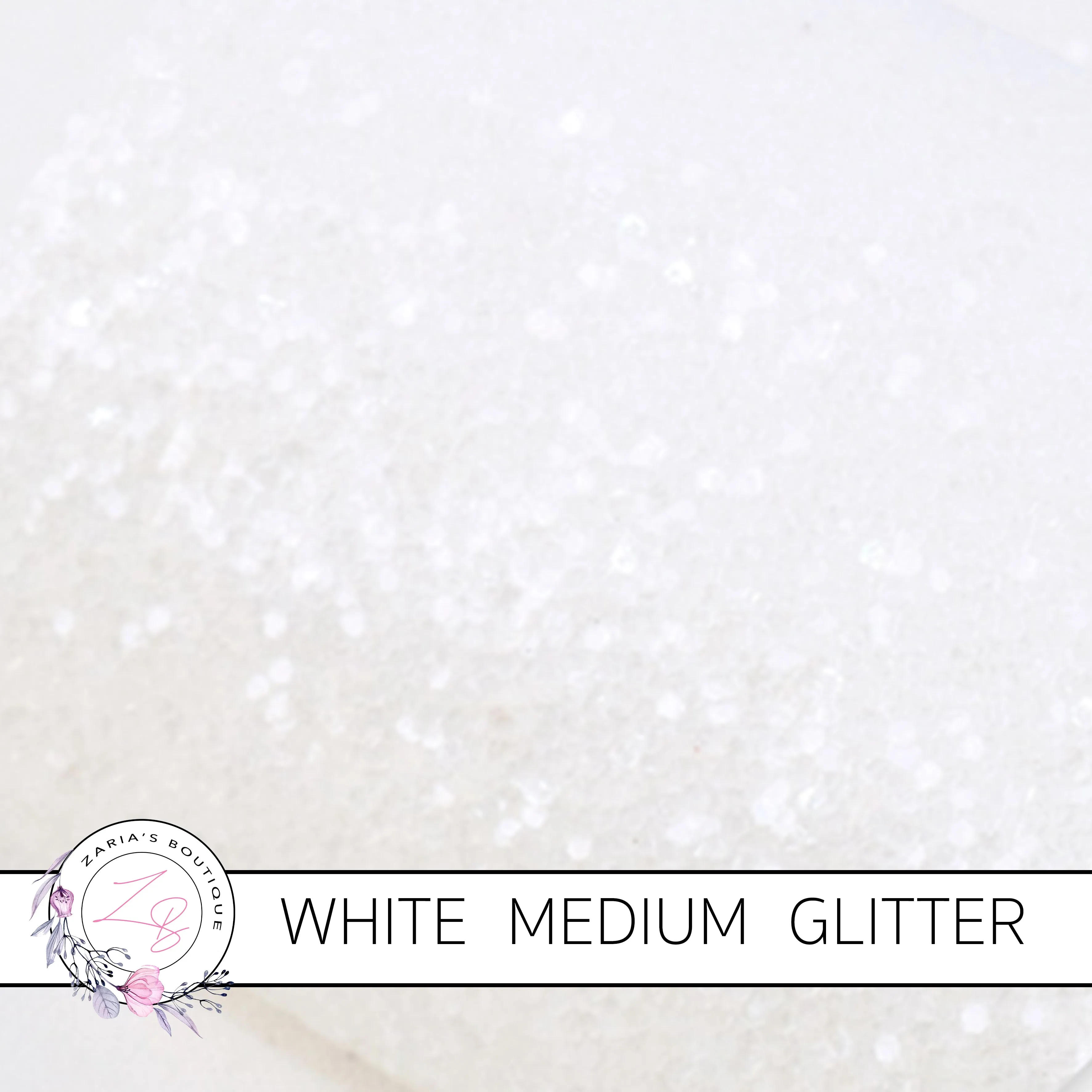 ⋅ Snow White ⋅ Medium Glitter Faux Leather Fabric Sheets