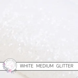 ⋅ Snow White ⋅ Medium Glitter Faux Leather Fabric Sheets
