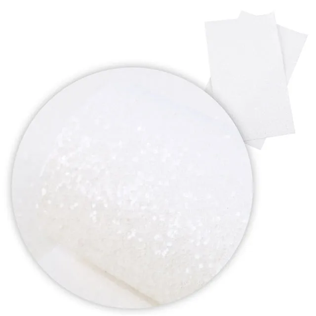 ⋅ Snow White ⋅ Medium Glitter Faux Leather Fabric Sheets