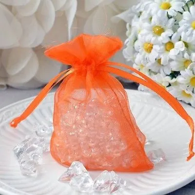 10 Orange Organza Favor Pouches 3"x4" Wedding Baby Shower Party Gift Bags