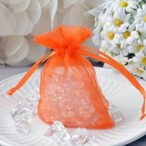 10 Orange Organza Favor Pouches 3"x4" Wedding Baby Shower Party Gift Bags