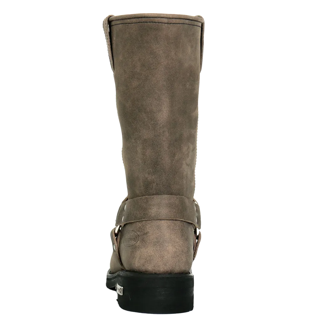 11-Inch Harness Boots in Stone Wash Brown