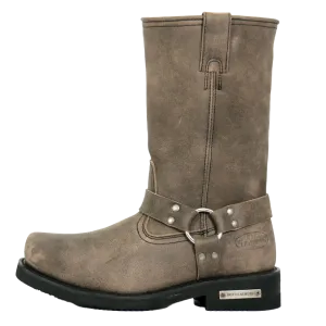 11-Inch Harness Boots in Stone Wash Brown