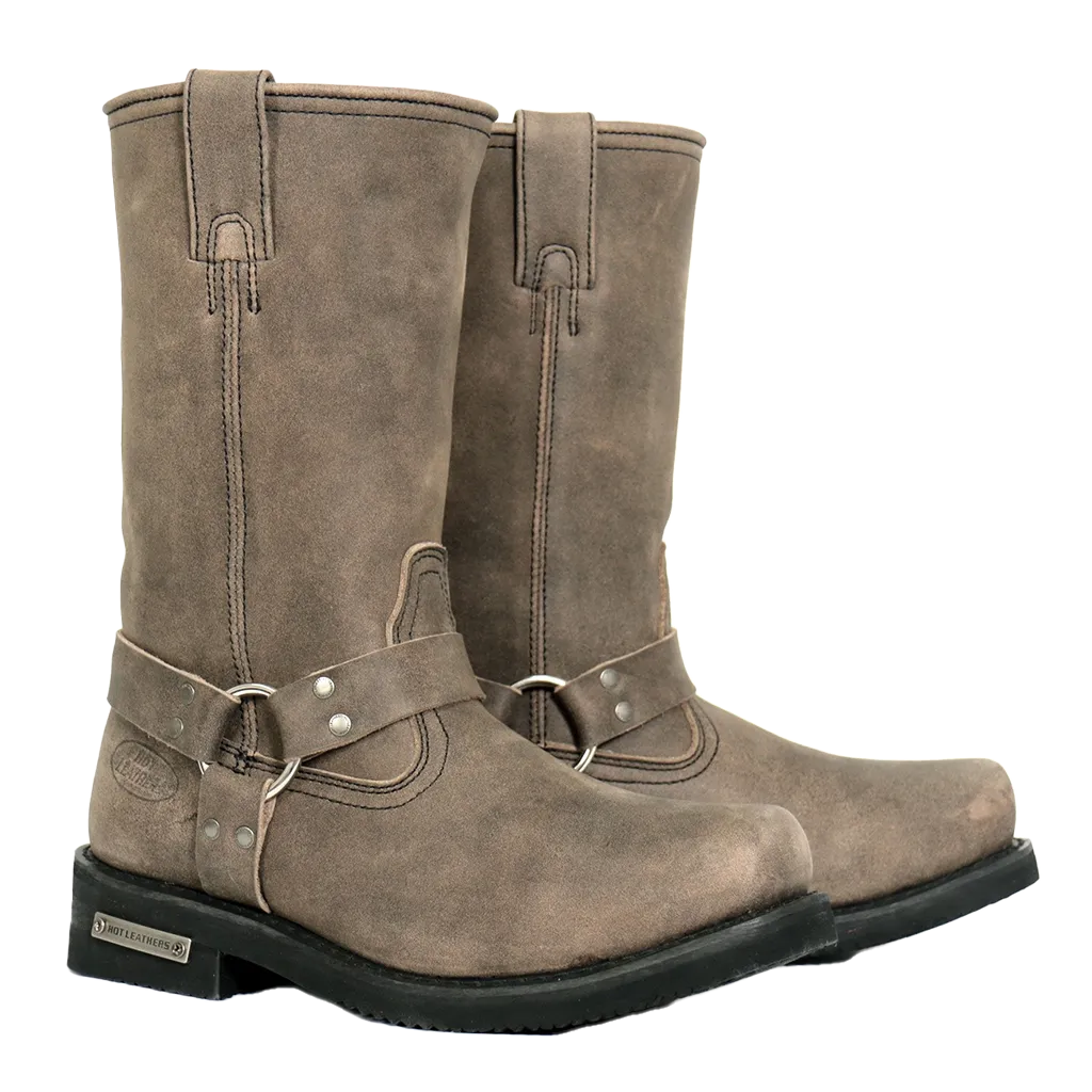 11-Inch Harness Boots in Stone Wash Brown