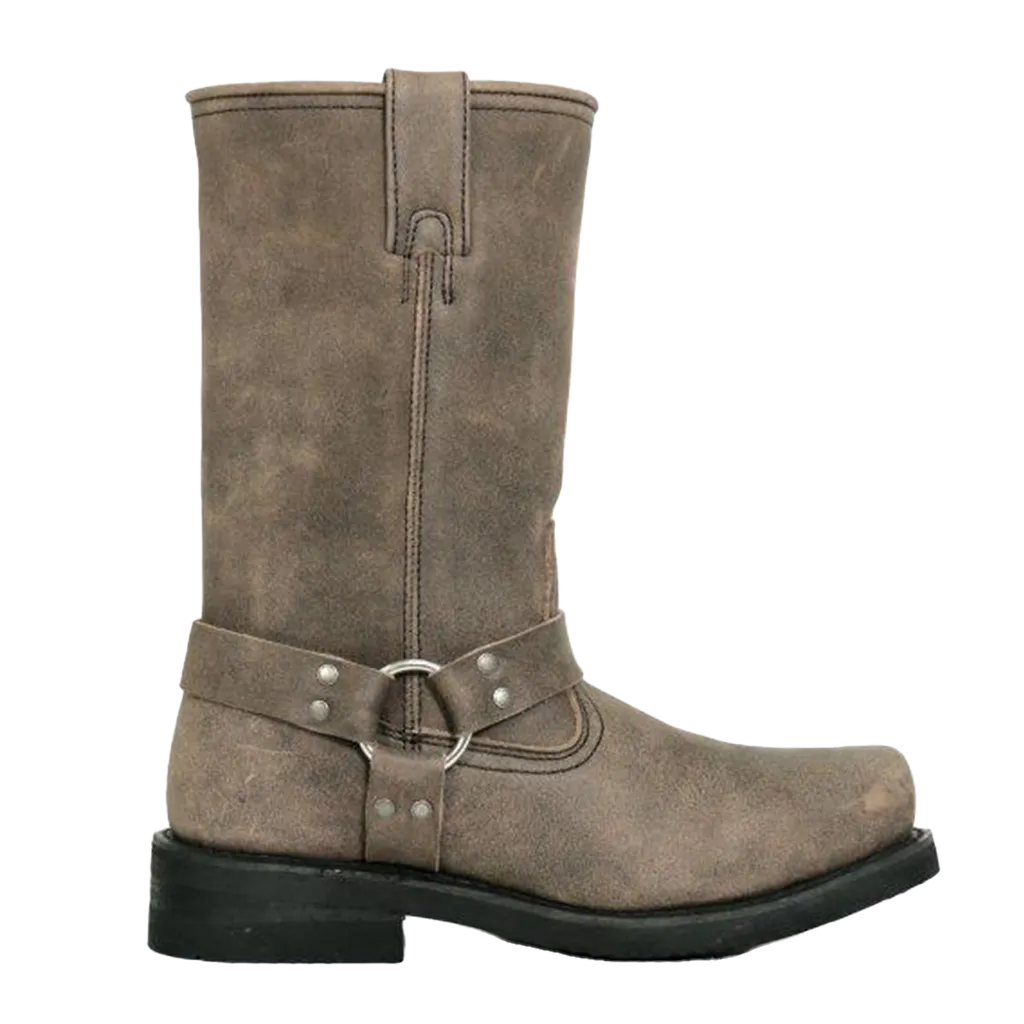 11-Inch Harness Boots in Stone Wash Brown