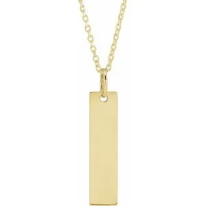 14K Yellow 20x5 mm Bar 16-18" Necklace