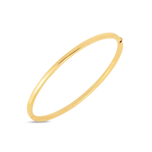 18K DESIGNER GOLD OVAL BANGLE - 18K Yellow Gold