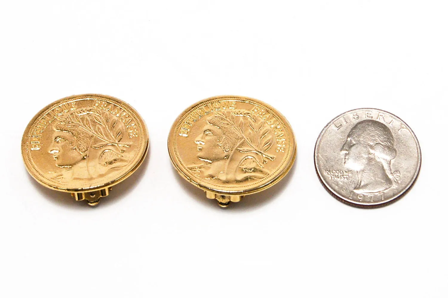 1980's French Coin Clip Earrings