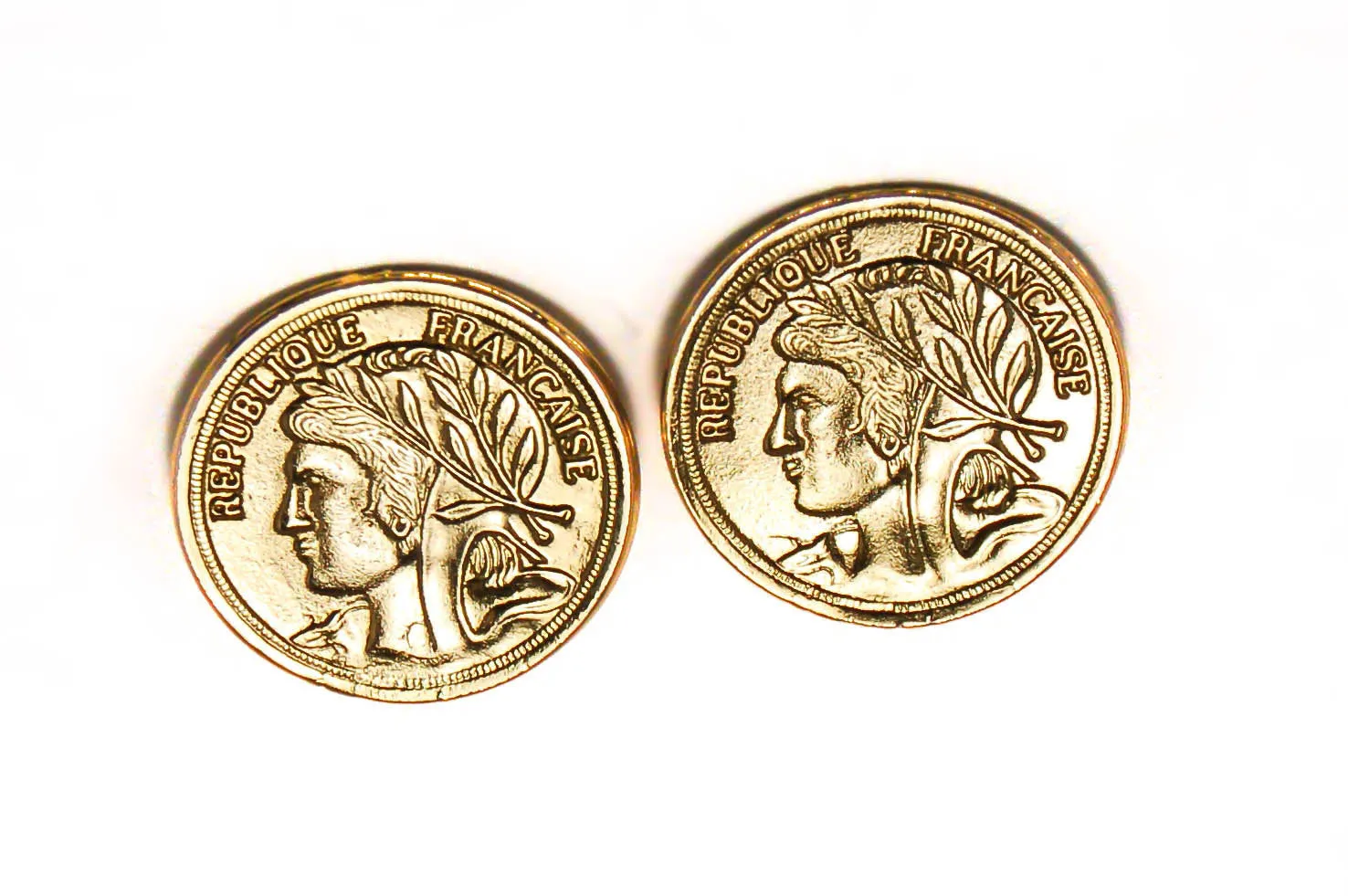 1980's French Coin Clip Earrings