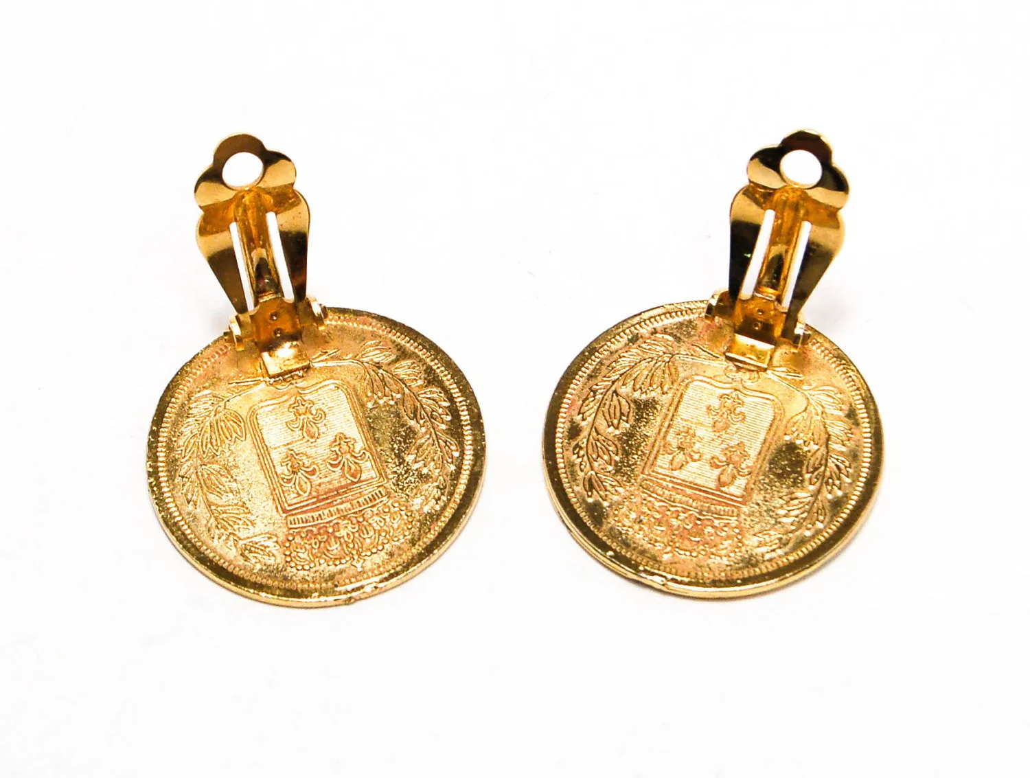 1980's French Coin Clip Earrings