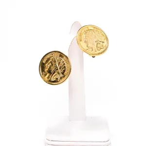 1980's French Coin Clip Earrings