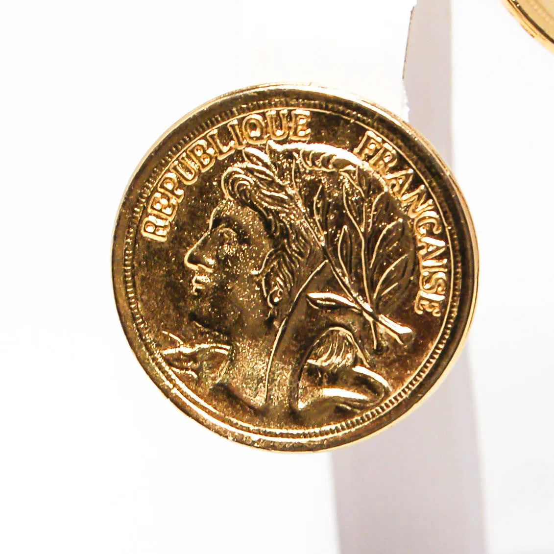 1980's French Coin Clip Earrings