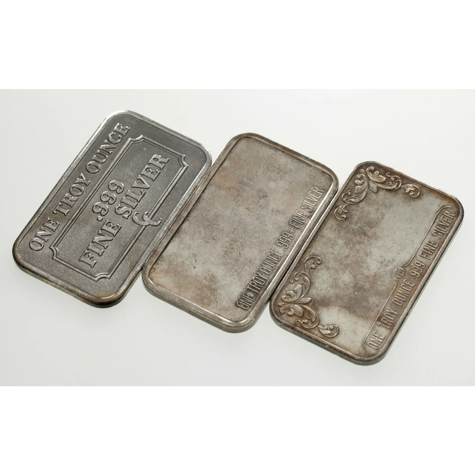 1981-84 Merry Christmas 1 oz Silver Art Bars Collection of 3 Bars