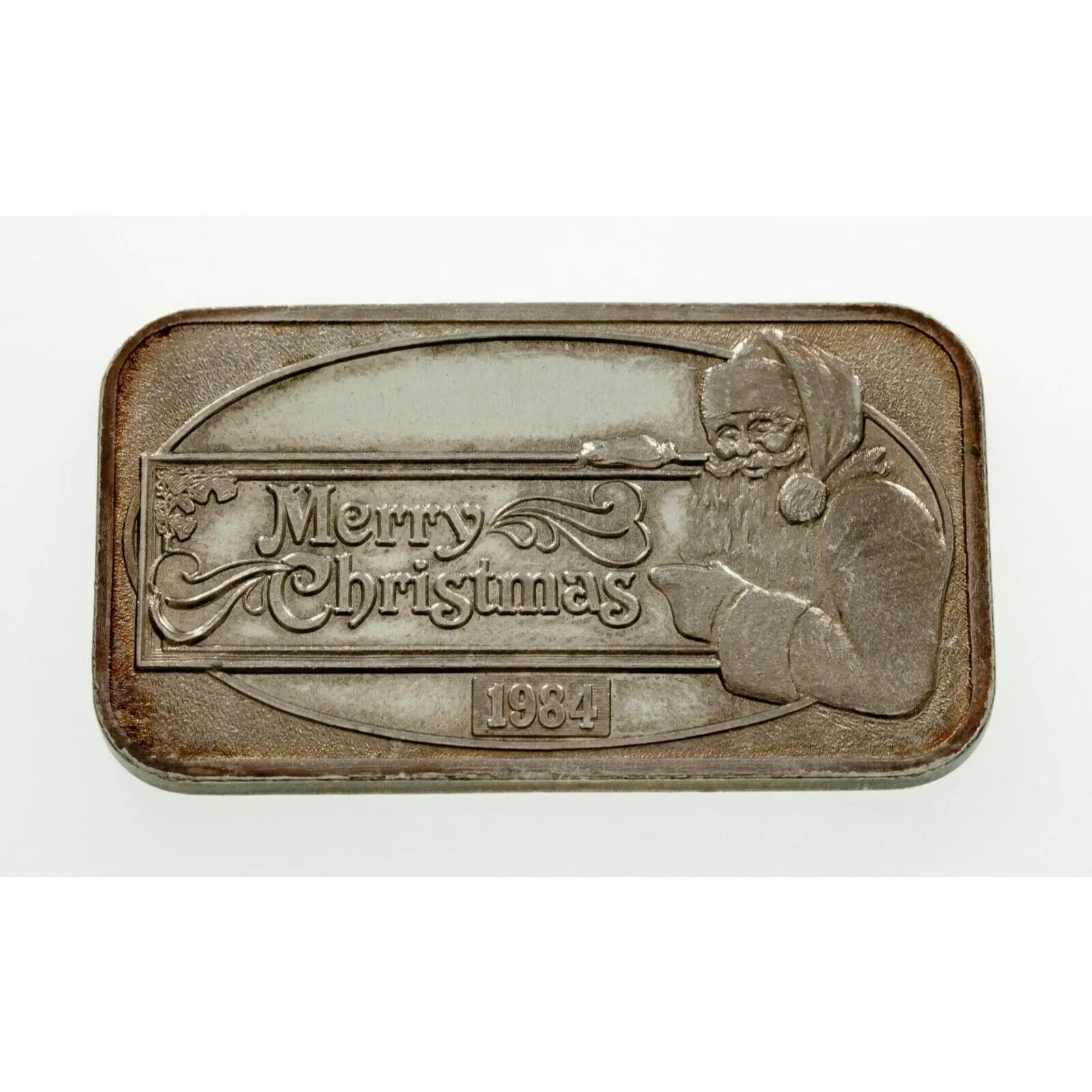 1981-84 Merry Christmas 1 oz Silver Art Bars Collection of 3 Bars