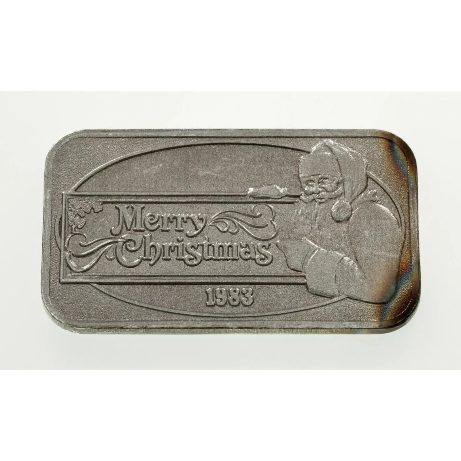 1981-84 Merry Christmas 1 oz Silver Art Bars Collection of 3 Bars