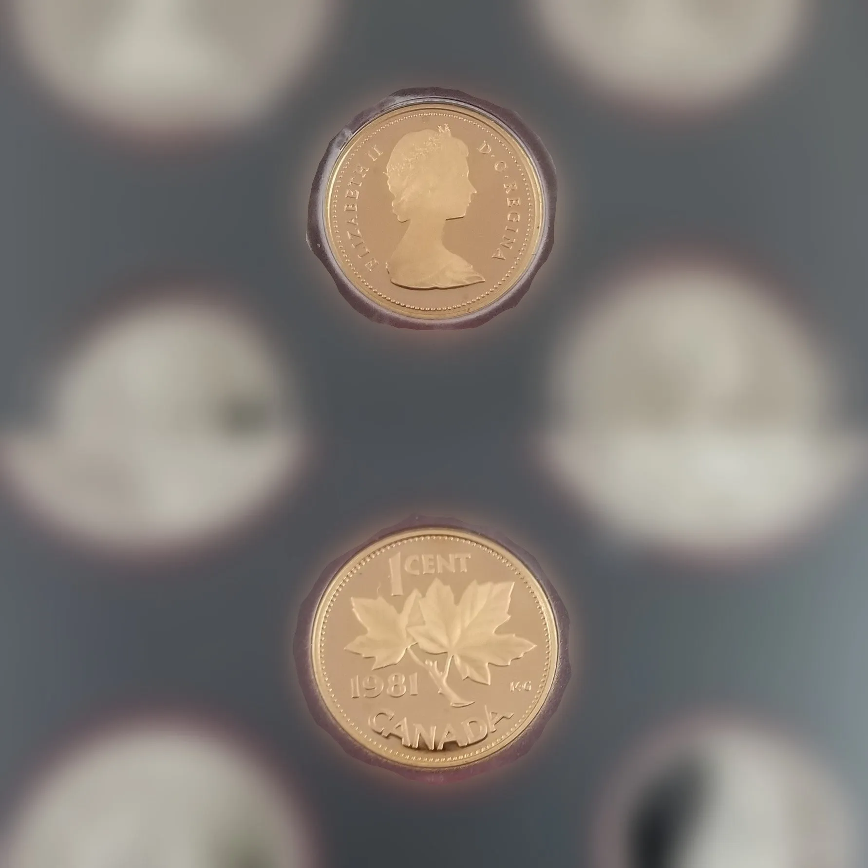 1981 Royal Canadian Mint 7 Coin Proof Set Locomotive Dollar 50% SILVER