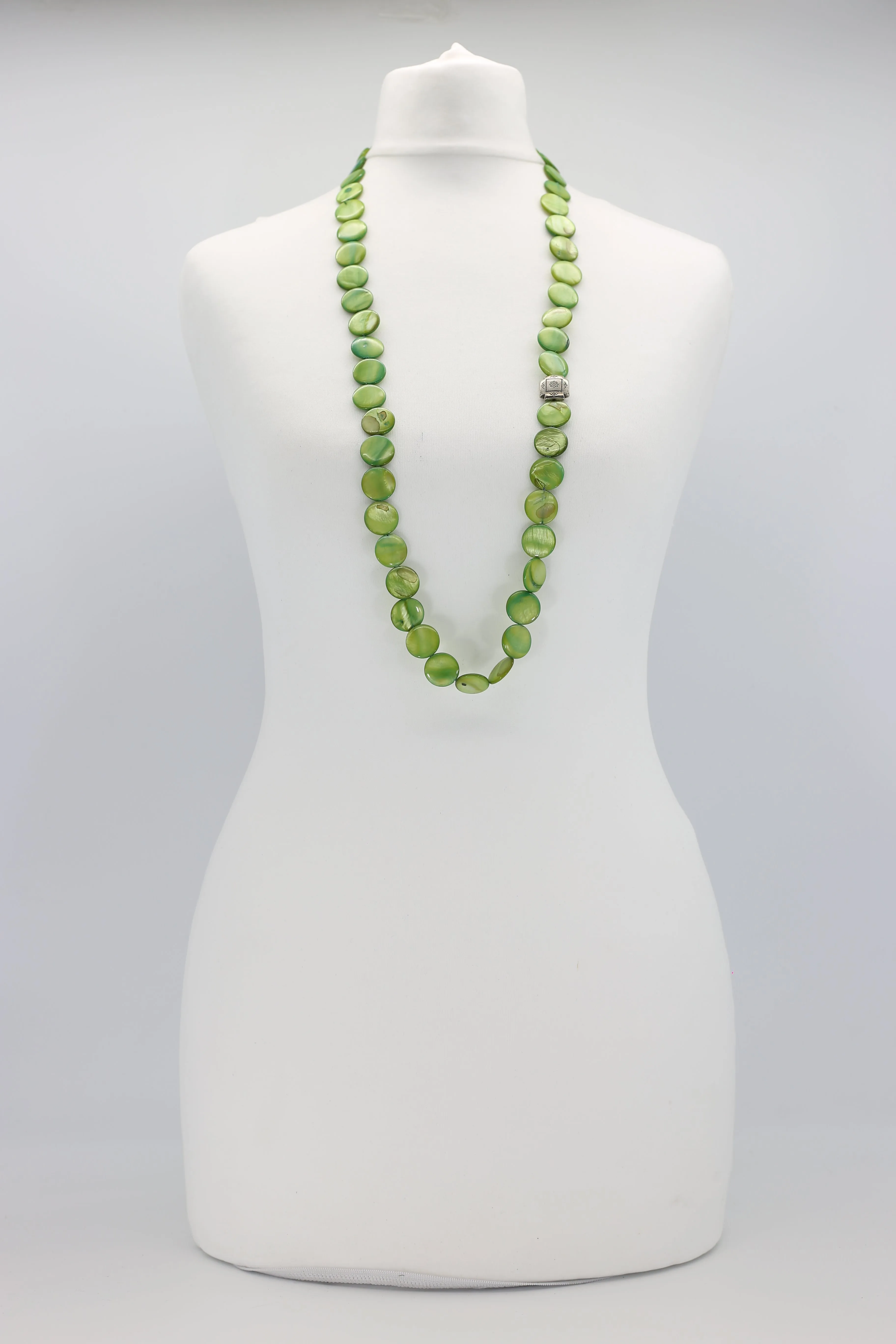3 Strand VINTAGE shells coin NECKLACE-Medium