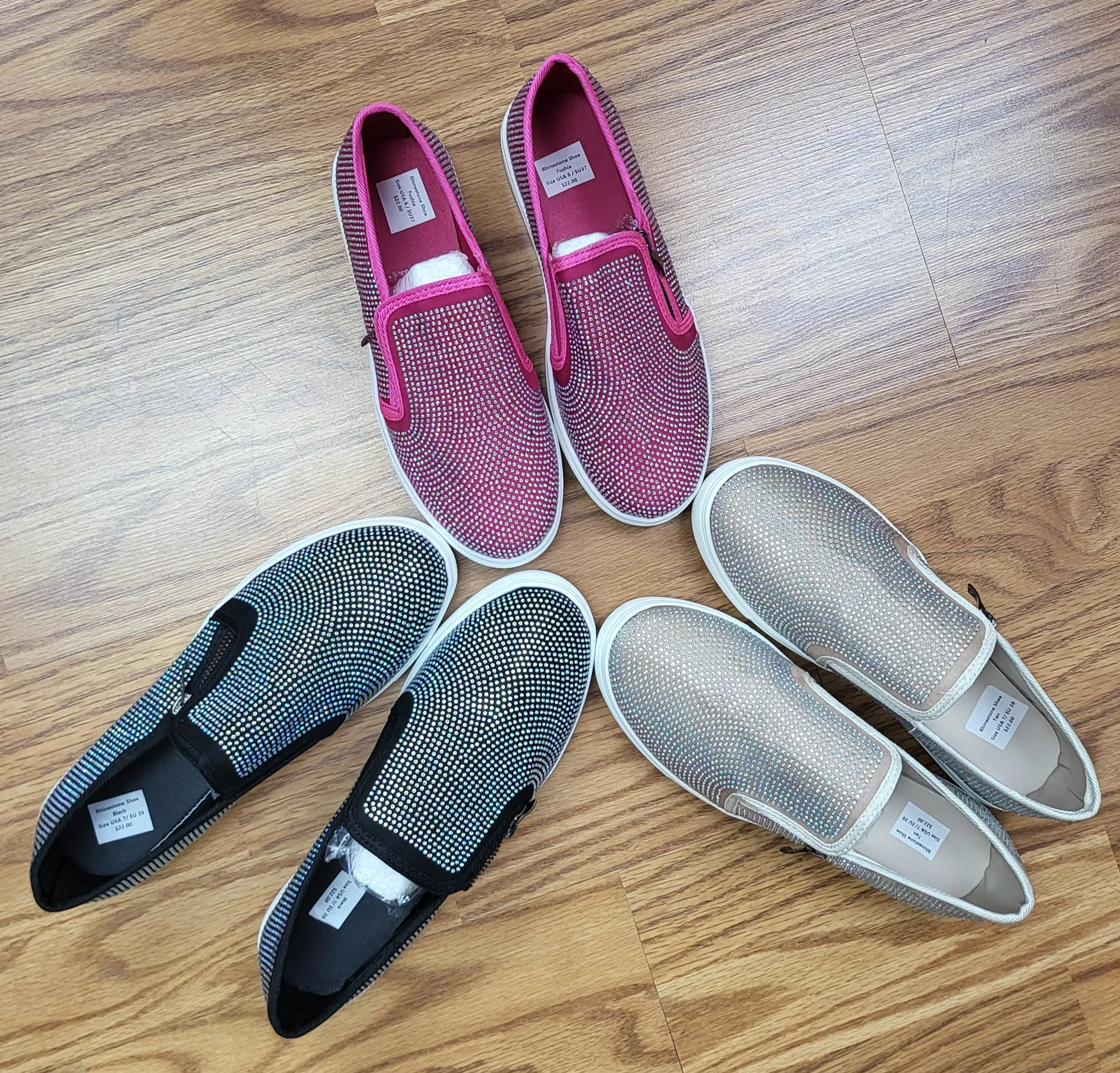 AB Rhinestone Slip on  Sneakers
