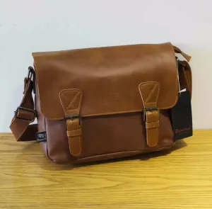 Adjustable Strap Leather Messenger Bag