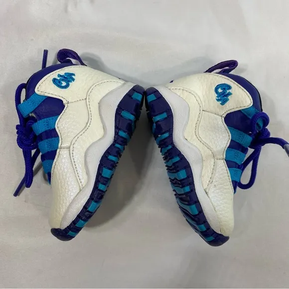 Air Jordan 10 Retro Charlotte Hornets 310808-107 Infant Sneakers 2016