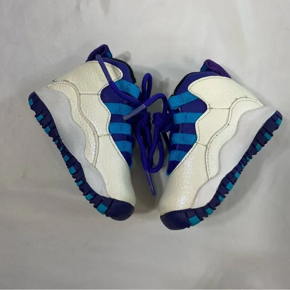 Air Jordan 10 Retro Charlotte Hornets 310808-107 Infant Sneakers 2016