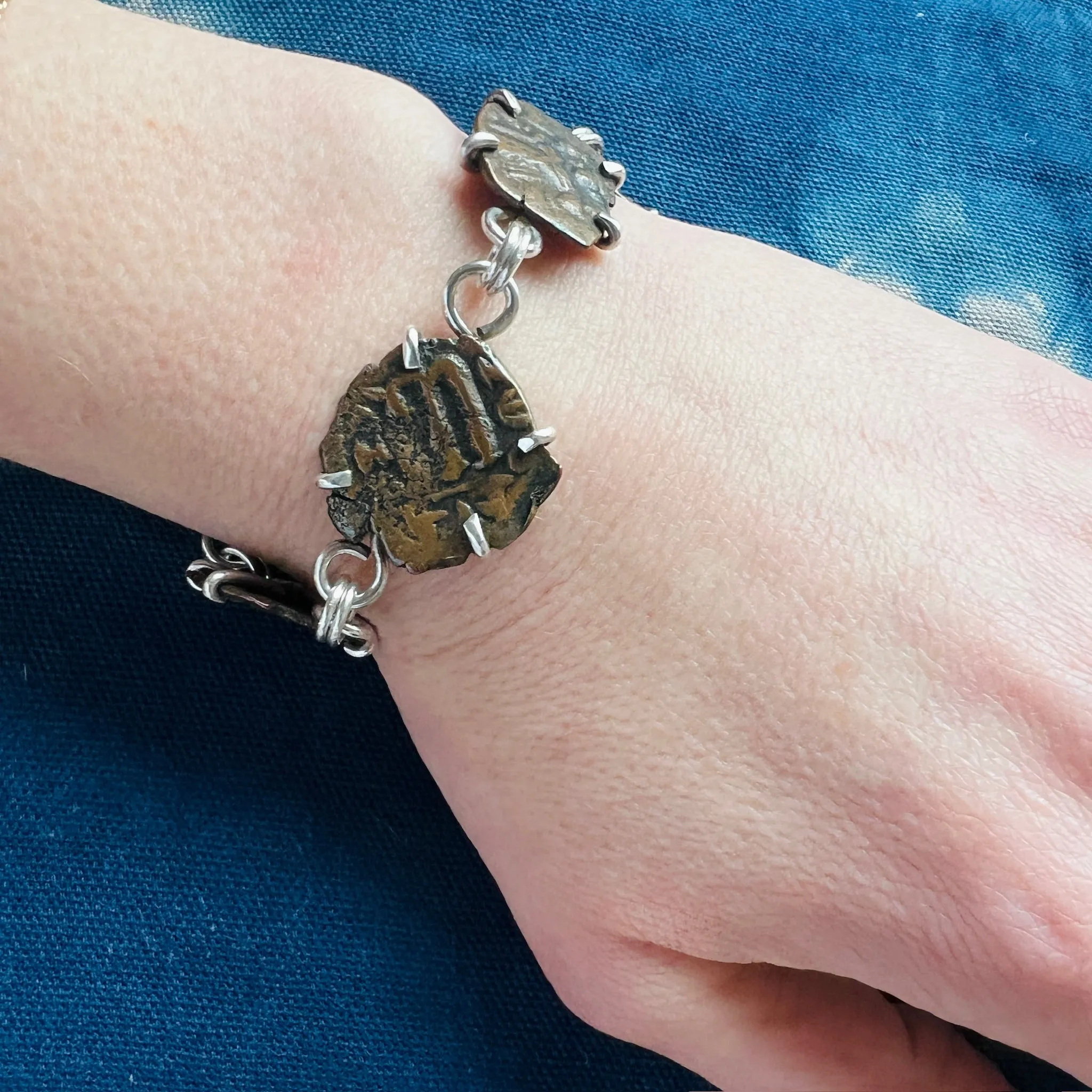 Ancient Bronze Coin Bracelet from Silver Mind