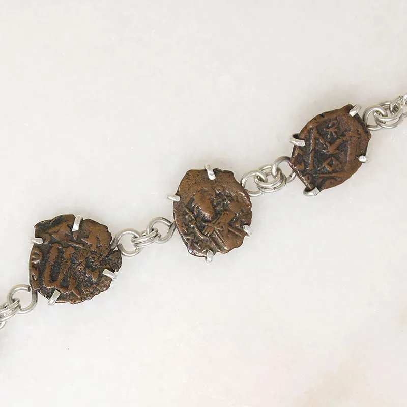 Ancient Bronze Coin Bracelet from Silver Mind