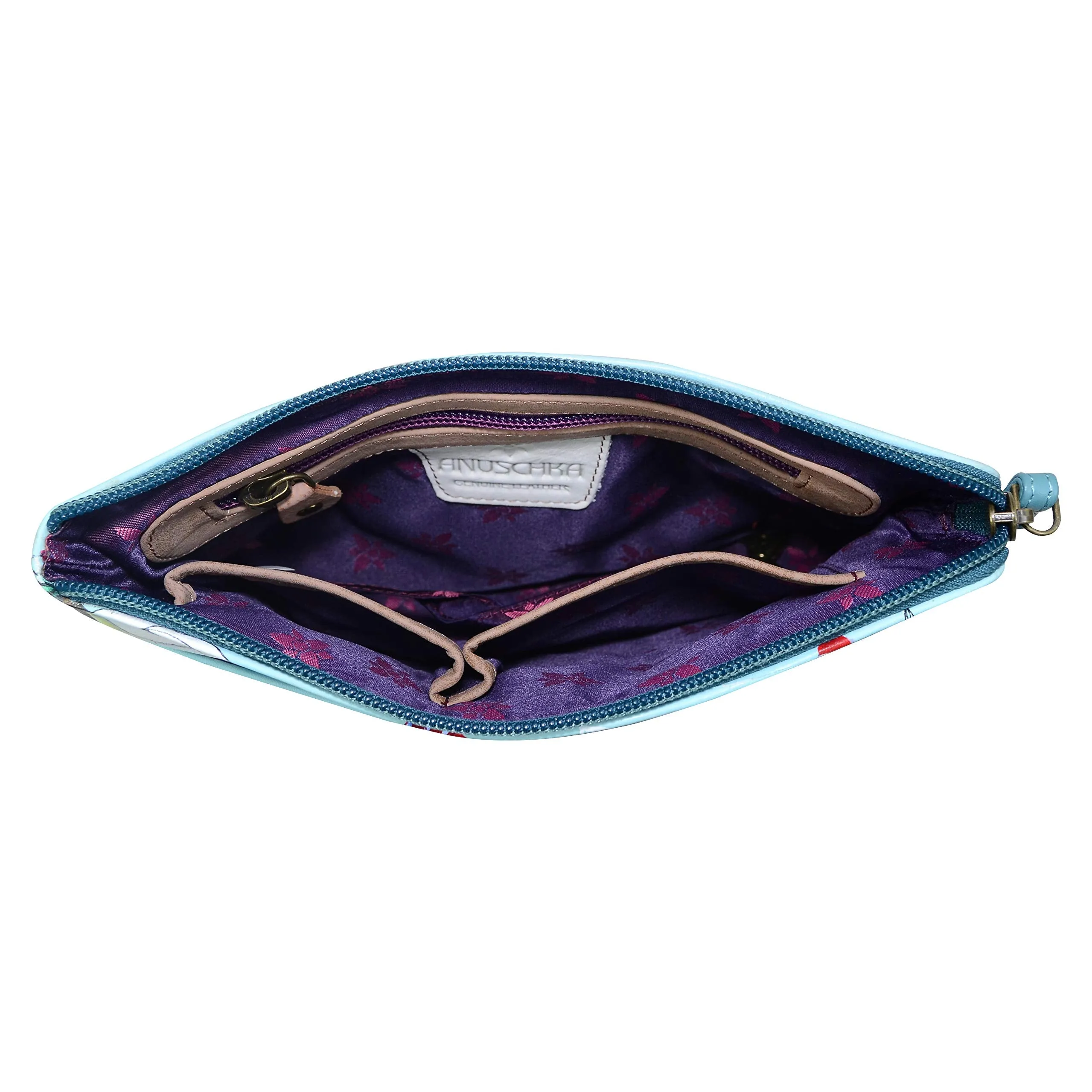 Anuschka Women’s Hand-Painted Genuine Leather Three-In-One Clutch - Jardin Bleu