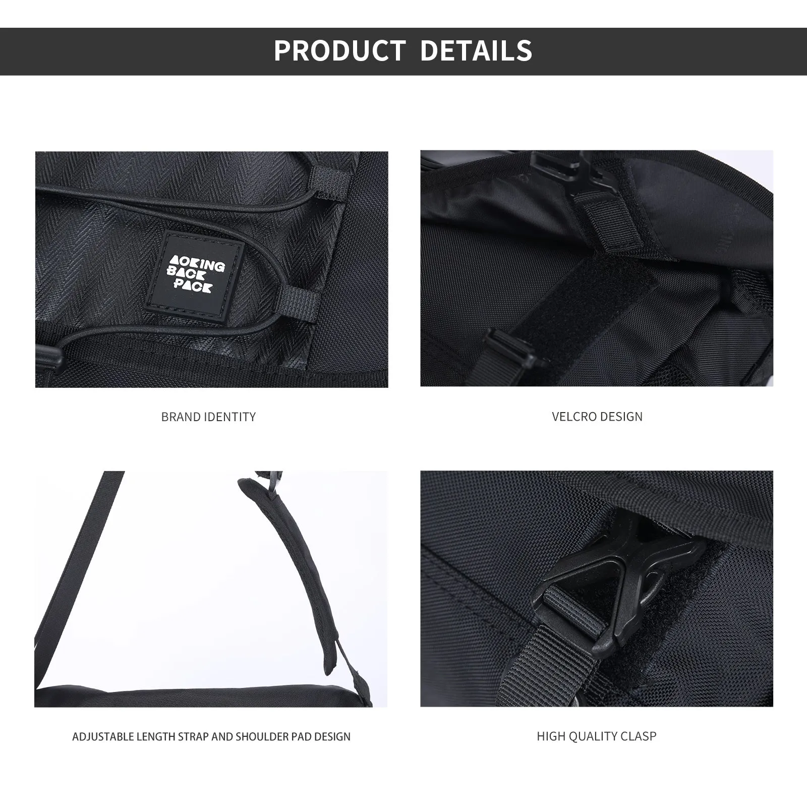 Aoking Black Fashion Men Waterproof Crossbody Sling Bag XK3034-5