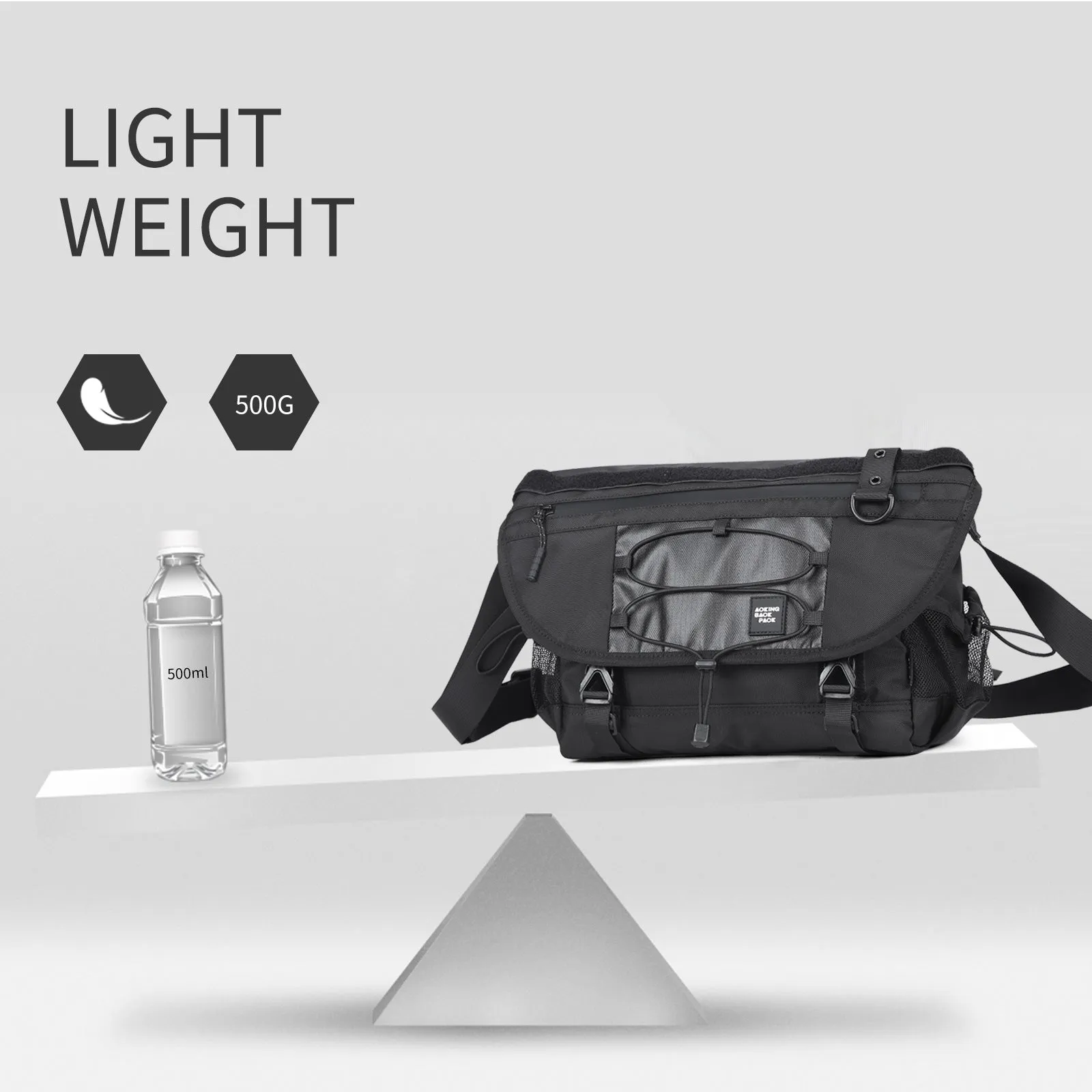 Aoking Black Fashion Men Waterproof Crossbody Sling Bag XK3034-5