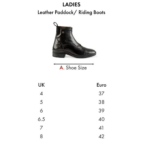 Aspley Ladies Leather Paddock/Riding Boots