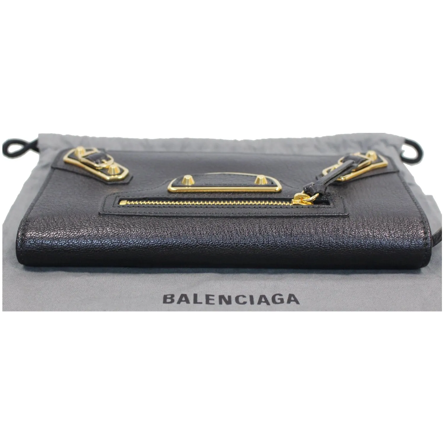 BALENCIAGA Classic Metallic Edge Continental Zip Around Wallet Black - 25% OFF