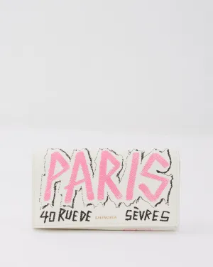 Balenciaga White/ Pink Graffit Wallet on Chain