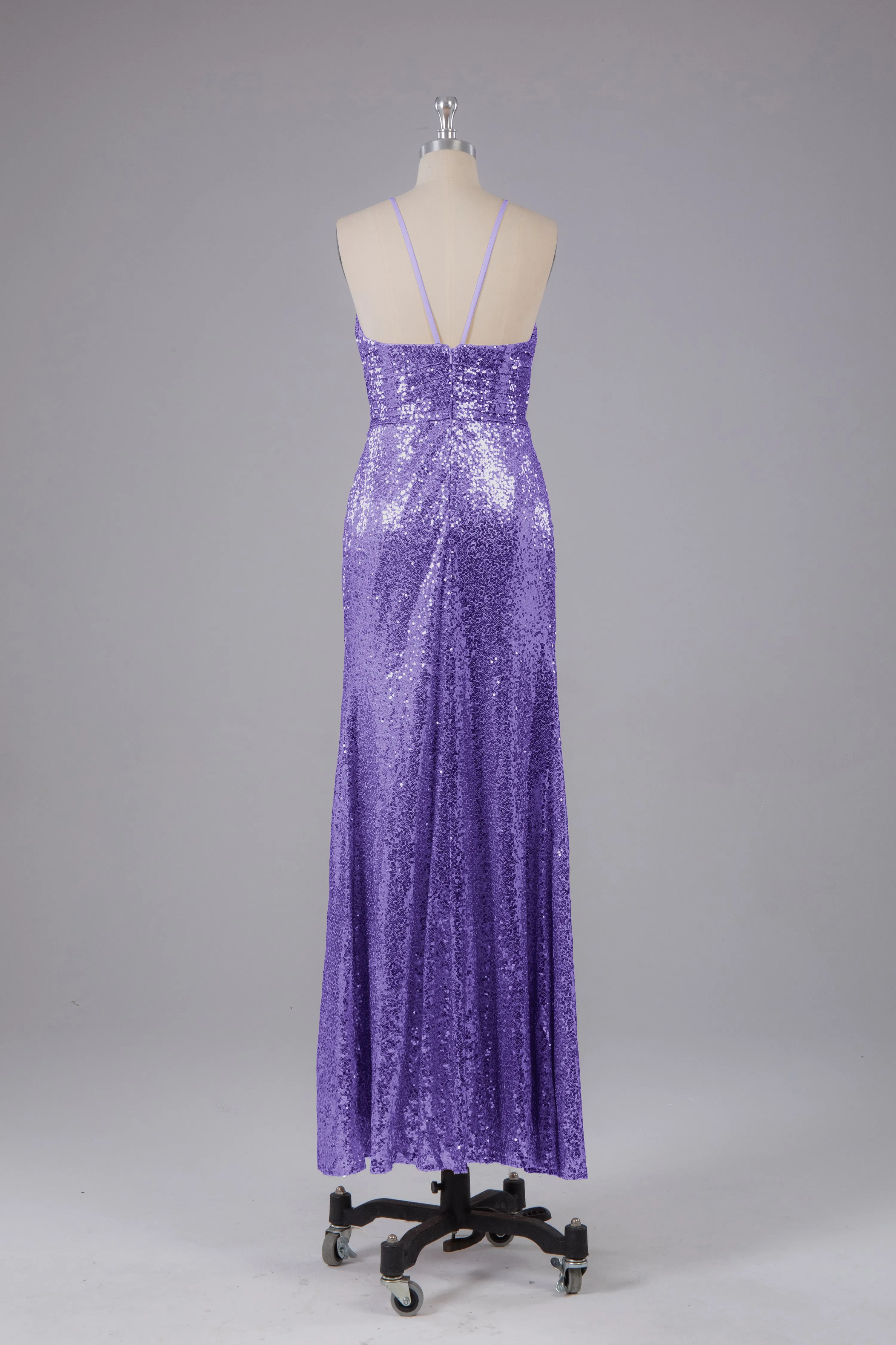 Beautiful Sequins Halter Hourglass Bridesmaid Dress