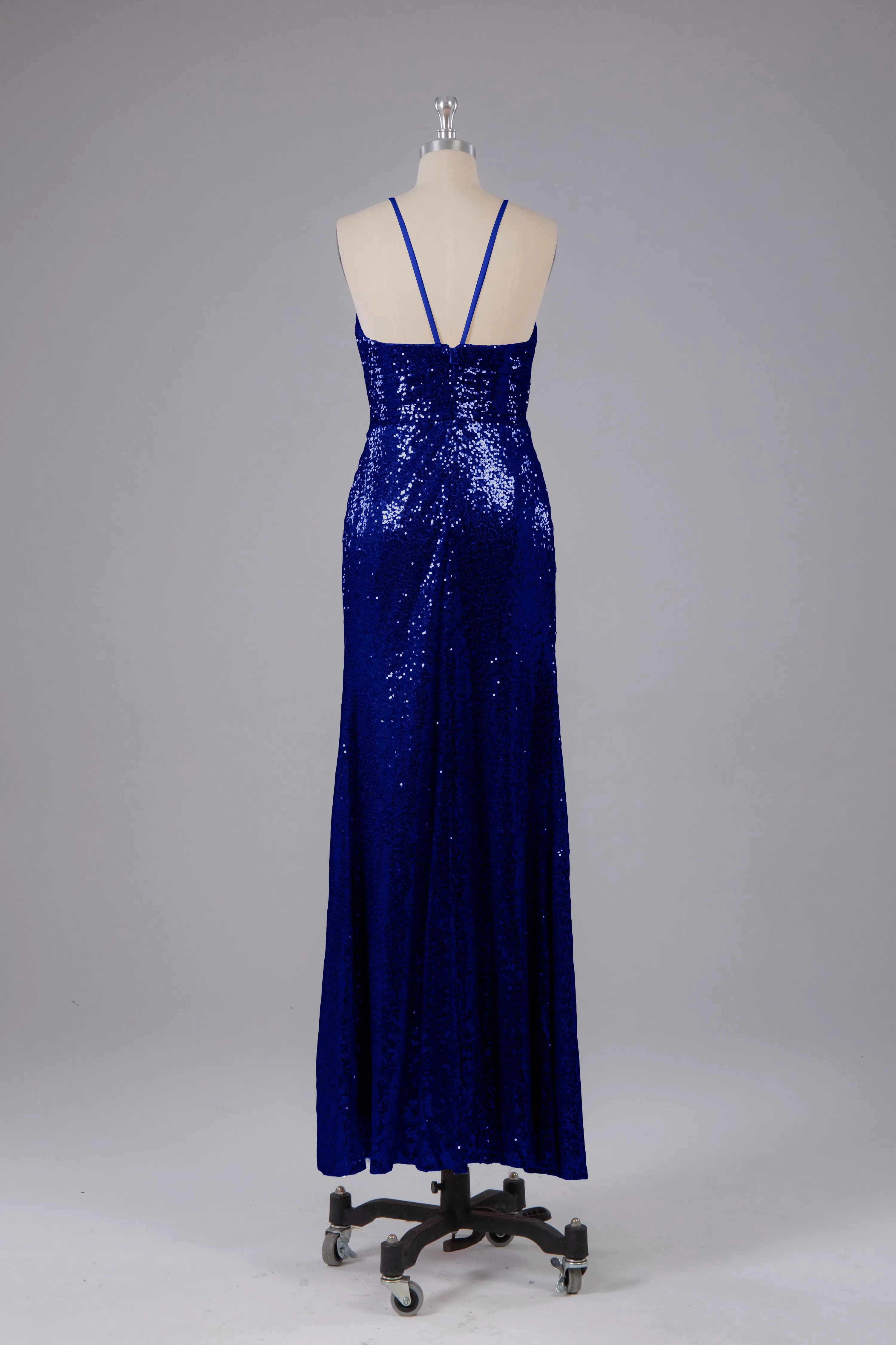Beautiful Sequins Halter Hourglass Bridesmaid Dress