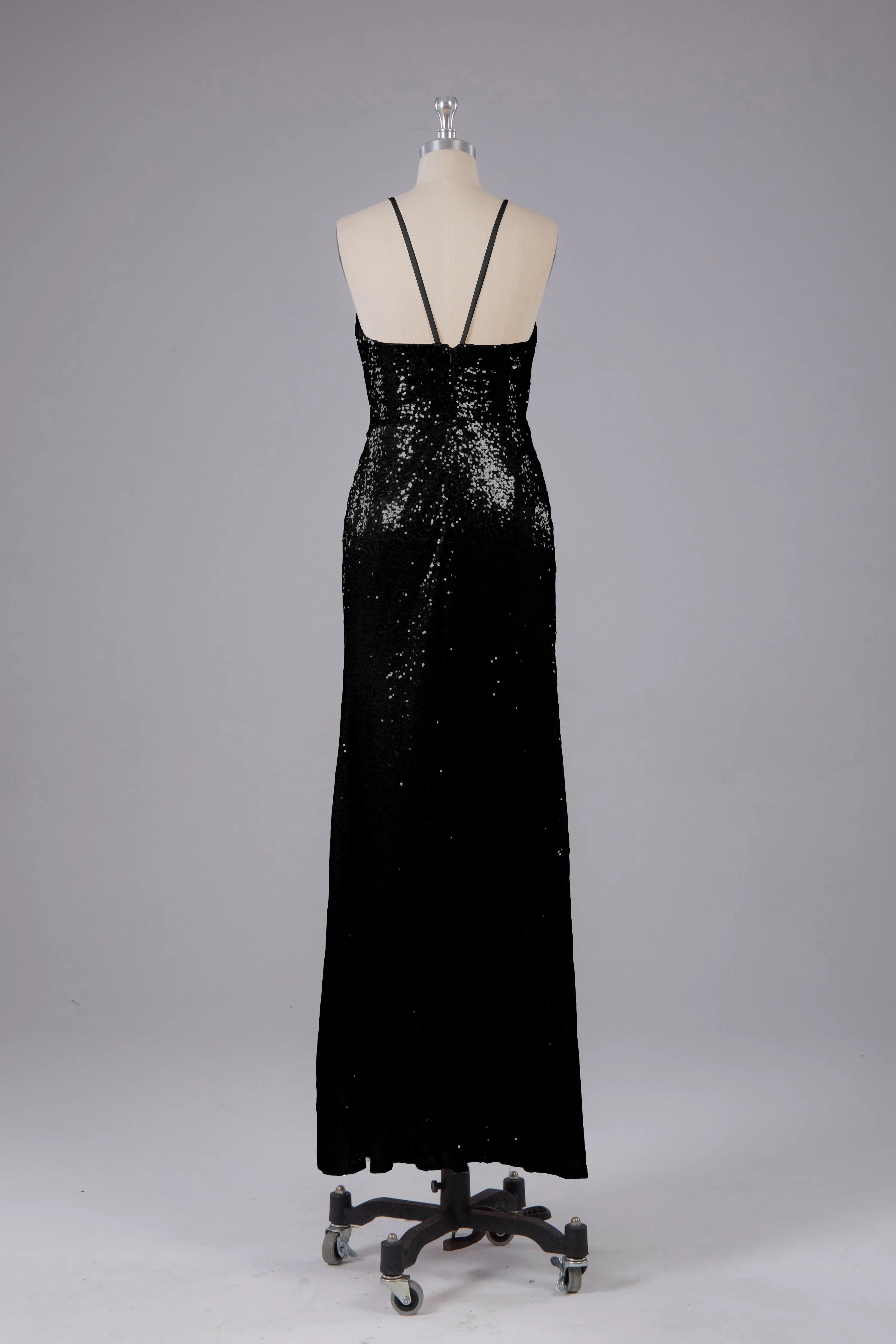 Beautiful Sequins Halter Hourglass Bridesmaid Dress