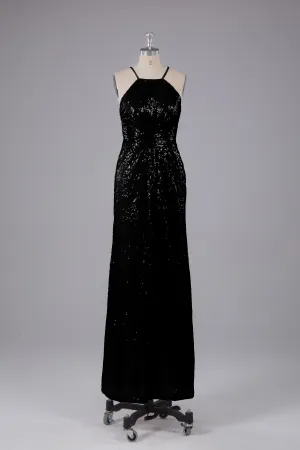 Beautiful Sequins Halter Hourglass Bridesmaid Dress