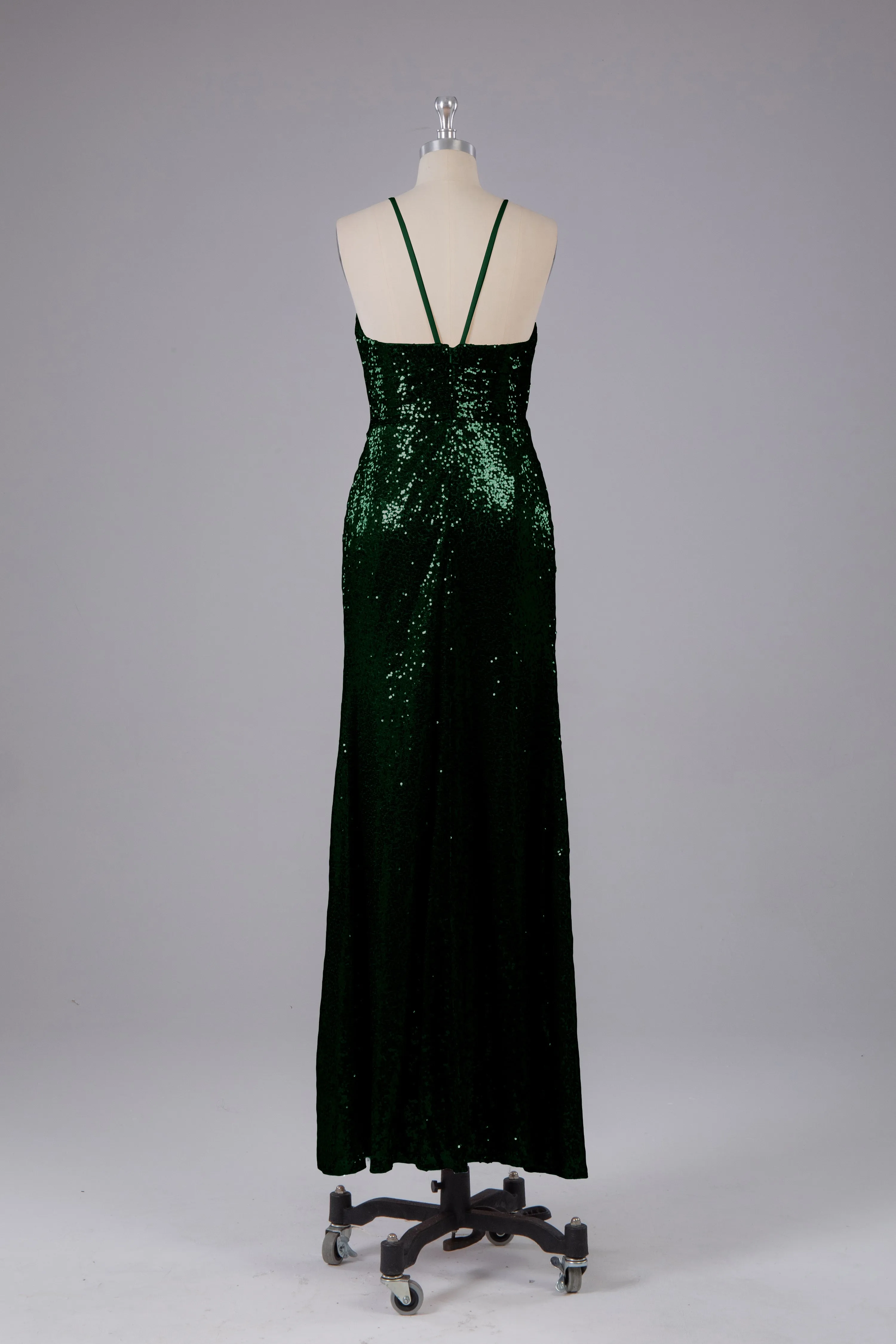 Beautiful Sequins Halter Hourglass Bridesmaid Dress