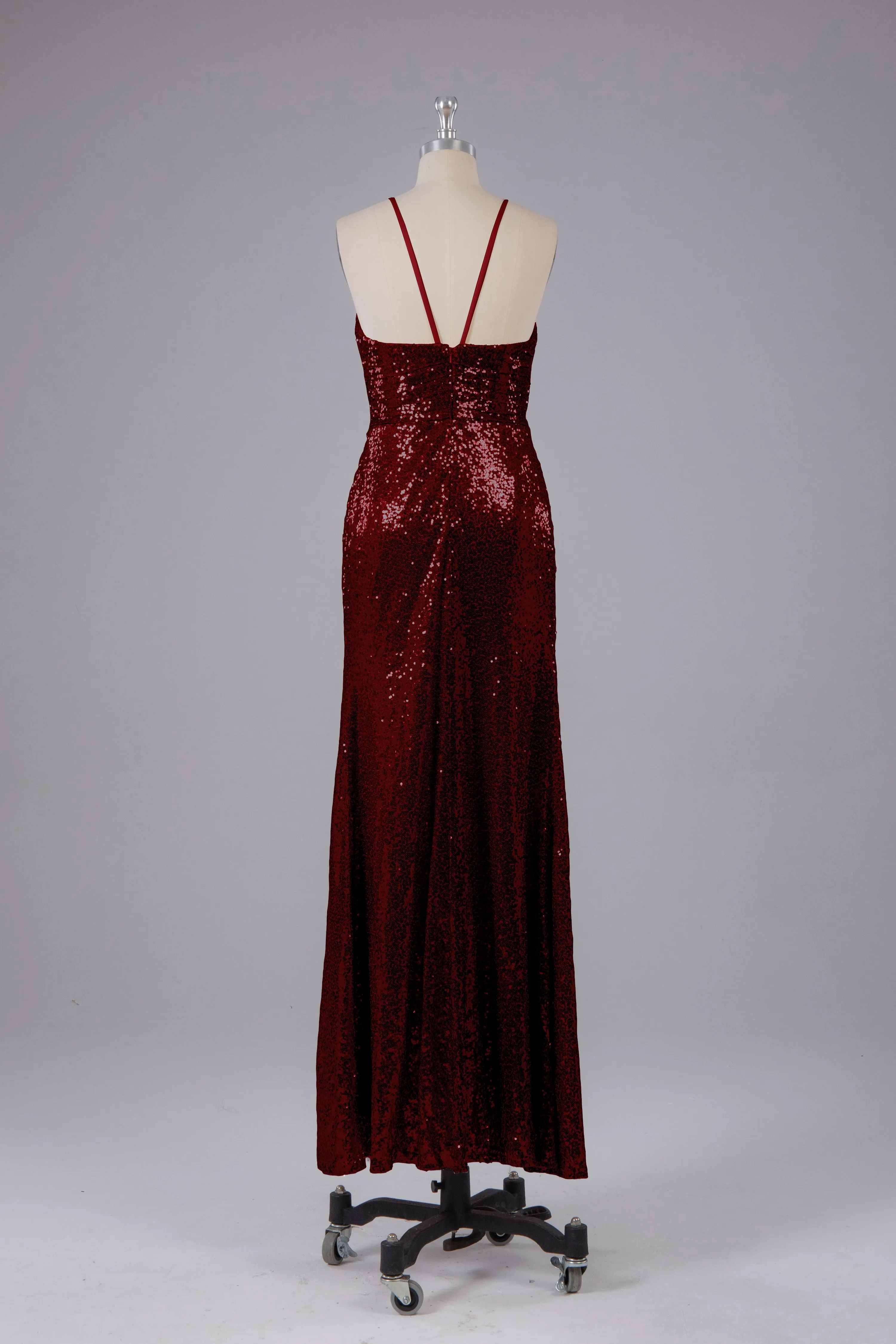 Beautiful Sequins Halter Hourglass Bridesmaid Dress