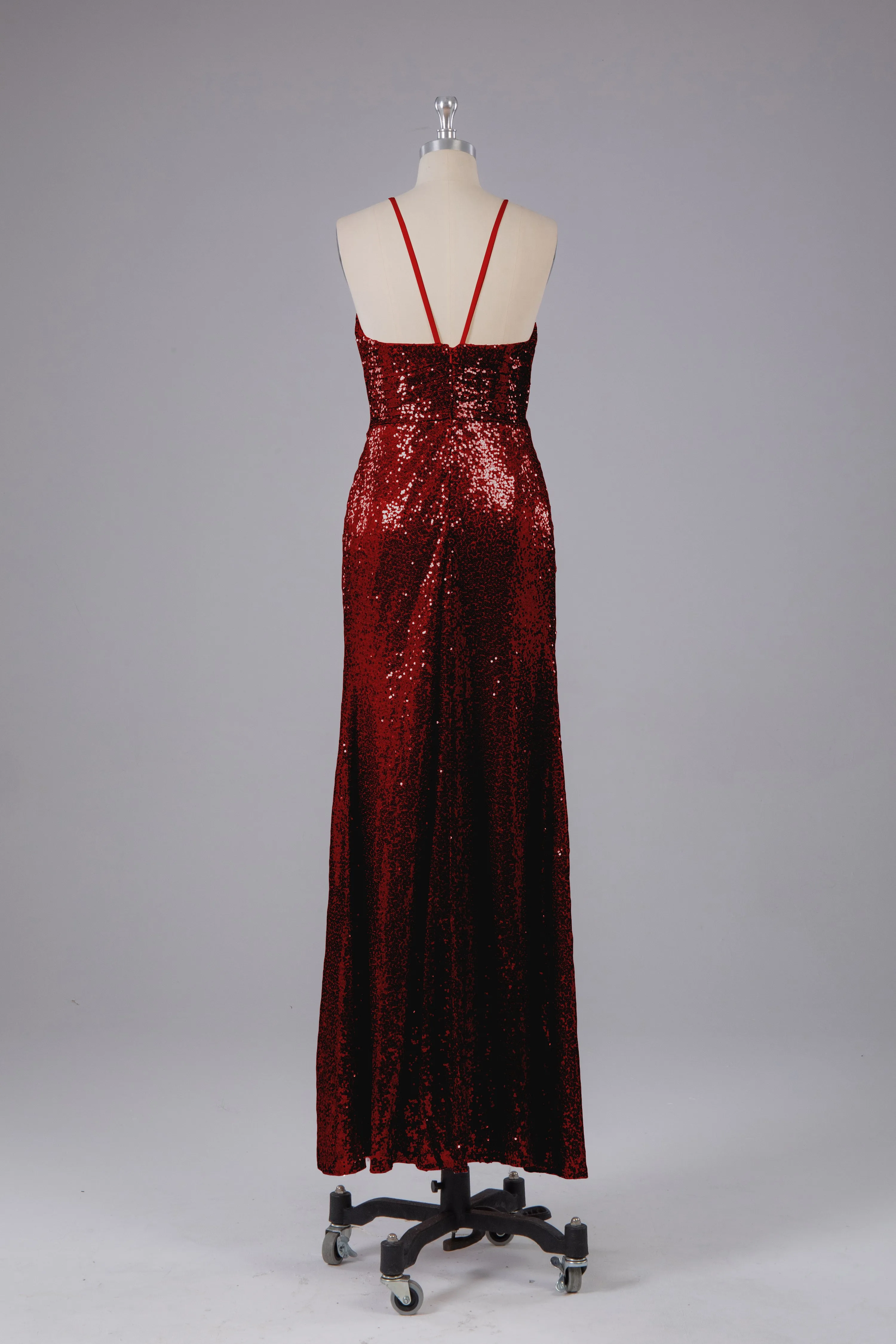 Beautiful Sequins Halter Hourglass Bridesmaid Dress