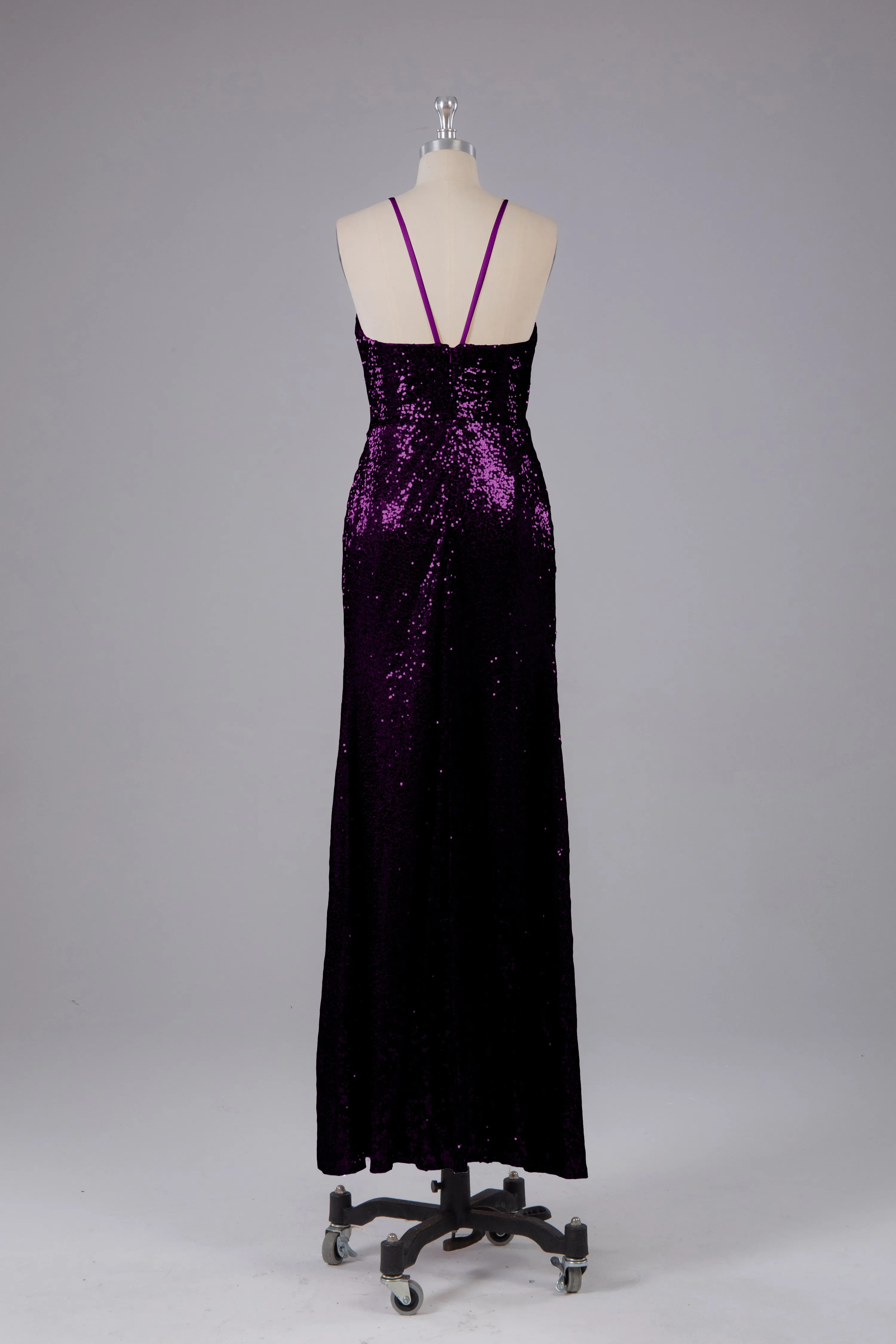 Beautiful Sequins Halter Hourglass Bridesmaid Dress