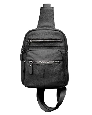 Black cowhide leather back pack