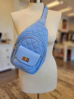 BLUE ECO LEATHER BACKPACK
