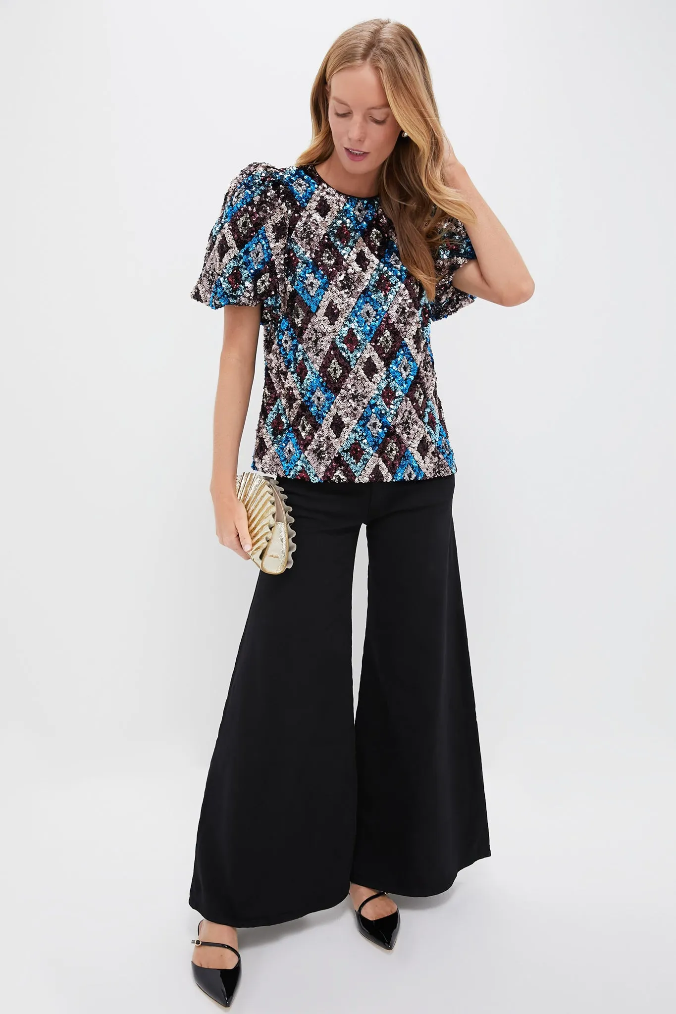 Bright Brass Mini Nala Clutch