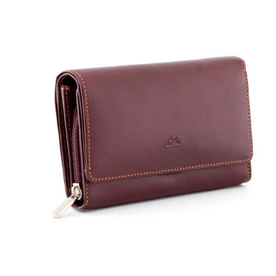 Brown Leather Flap Over Purse