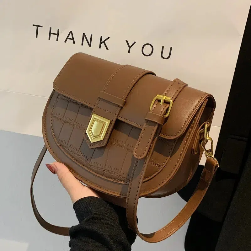 Buckle Leather Crossbody Bag