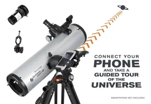 BUNDLE: Celestron StarSense Explorer DX 130AZ Smartphone App-Enabled Newtonian Reflector Telescope 22461 with Smartphone Holder and 2x Barlow Lens (Save $21!)