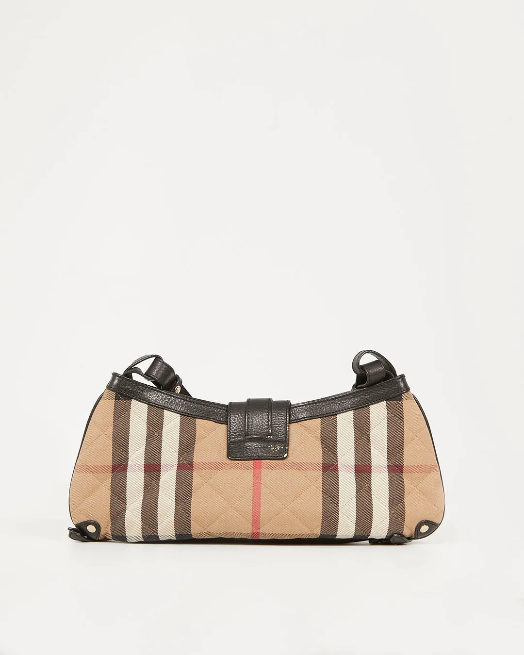 Burberry Black Nova Check Fabric Pocket Convertible Shoulder Bag