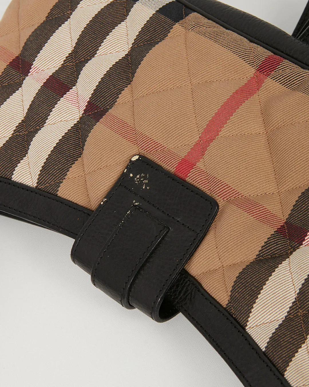Burberry Black Nova Check Fabric Pocket Convertible Shoulder Bag
