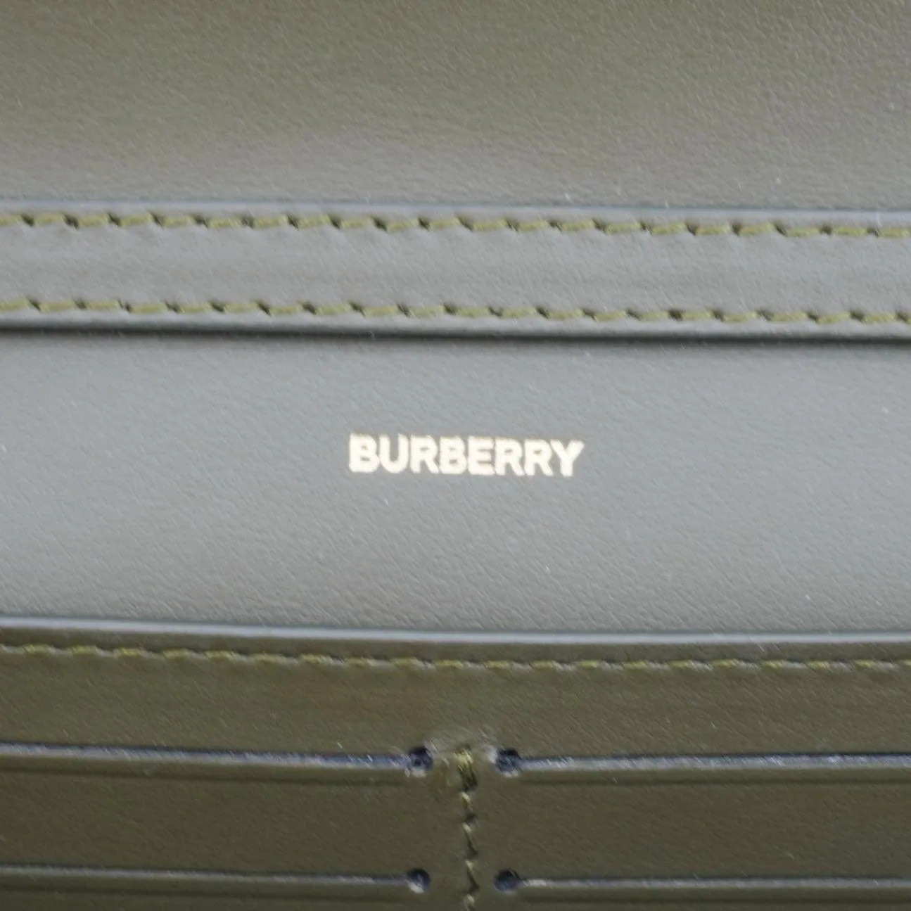 BURBERRY Check Canvas Chain Crossbody Bag Olive Green